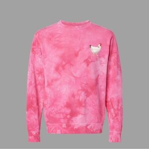 NEW Pink Tie-Dye Sweatshirt with Chicken